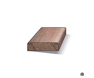 12 x 45 x 4900 mm platstuk model E (recht) hardhout gegrond FSC