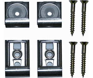 Spiegelklemmen set messing verchroomd spiegels tot 8 kg (4 st / set)