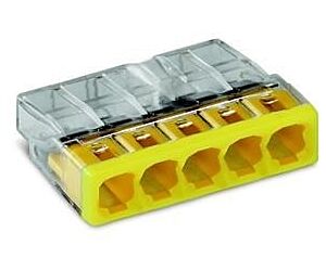 Wago lasklem klein 5v tr. Geel (100 st/ds)