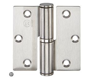 Kogelpaumelle RVS met rechte hoeken 90 x 90 mm rechts