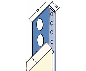 Stucstop 2180 10 mm buiten RVS lengte 3000 mm