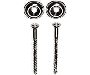 FIS Closetpotschr. 70mm RVS zeskant + schroefgleuf Witte dop (2 st/set)