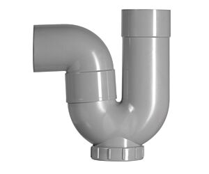 80 mm P-sifon met ontstopping Grijs