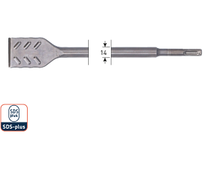 Rotec SDS-plus Spadebeitel, V-Breaker, 40x250 mm (vpe 1)