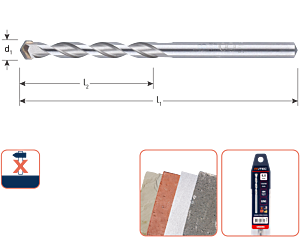 Rotec UNIDre multifunctionele boor, ø3,0x40/70 (vpe 1)