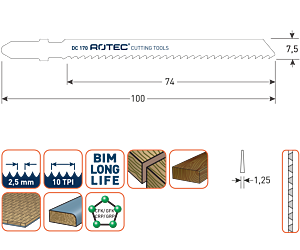Rotec Decoupeerzaagblad DC170 / T101BF (vpe 5)