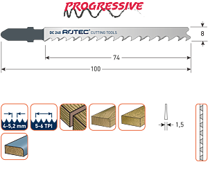 Rotec Decoupeerzaagblad DC240 / T101D (vpe 5)