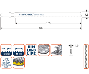 Rotec Decoupeerzaagblad DC530 / T321AF (vpe 5)