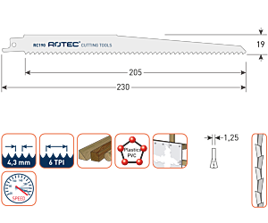 Rotec Reciprozaagblad RC190 (vpe 5)