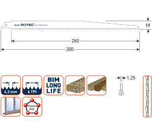 Rotec Reciprozaagblad RC280 / S1411DF (vpe 5)
