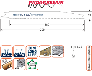 Rotec Reciprozaagblad RC350 / S3456XF (vpe 5)